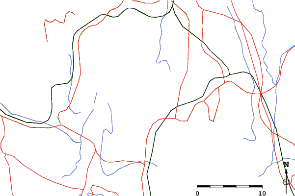 Roads and rivers close to Makino Kogen Makino