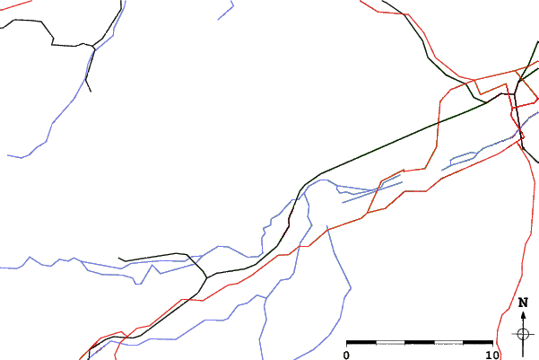 Roads and rivers close to Mauern/Hanslmühle