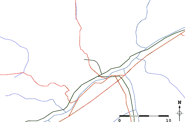 Roads and rivers close to Maurach am Achensee