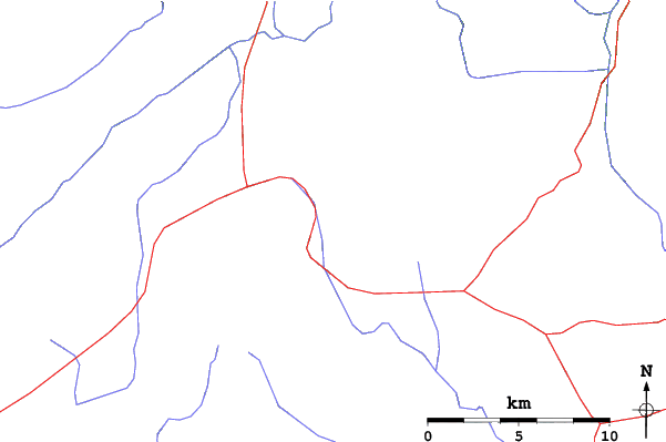 Roads and rivers close to Mont Miller