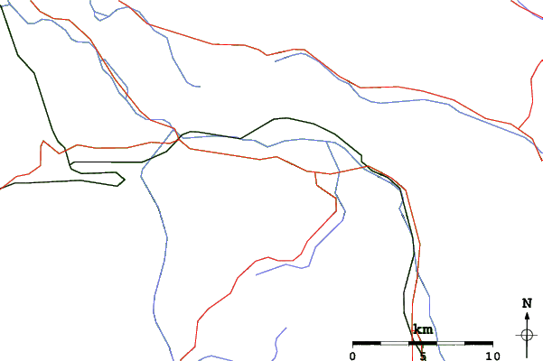 Roads and rivers close to Mont -Saxonnex
