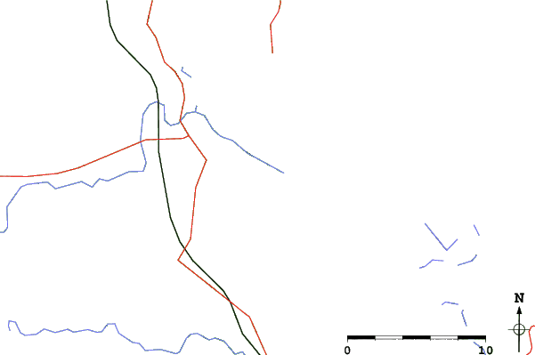 Roads and rivers close to Mont Ste Marie