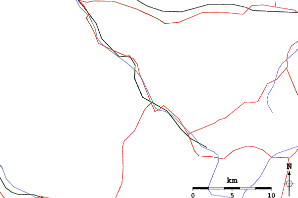 Roads and rivers close to Montafon