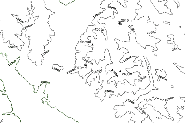 Montana Snowbowl neighbourhood contours