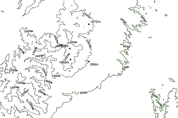 Mount Jeans Ski Resort Nasu neighbourhood contours