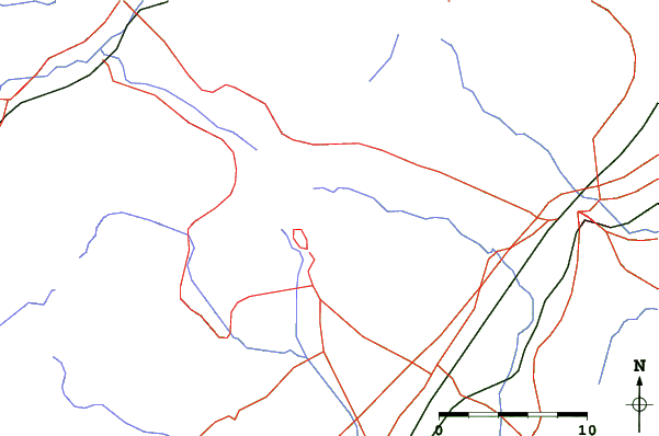 Roads and rivers close to Mount Jeans Ski Resort Nasu