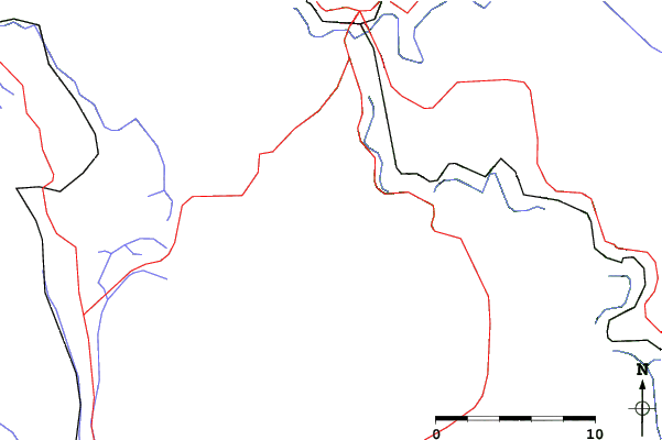 Roads and rivers close to Mount Tone