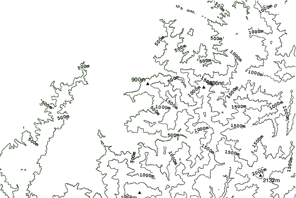 Muikamachi Hakkaisan neighbourhood contours