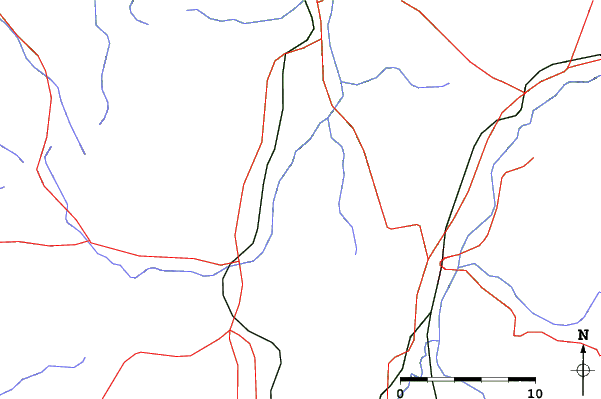 Roads and rivers close to Myoko Pine Valley