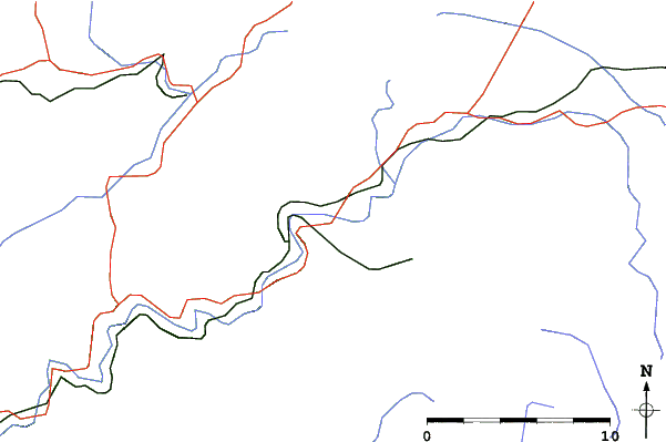 Roads and rivers close to Nižná Uhliská