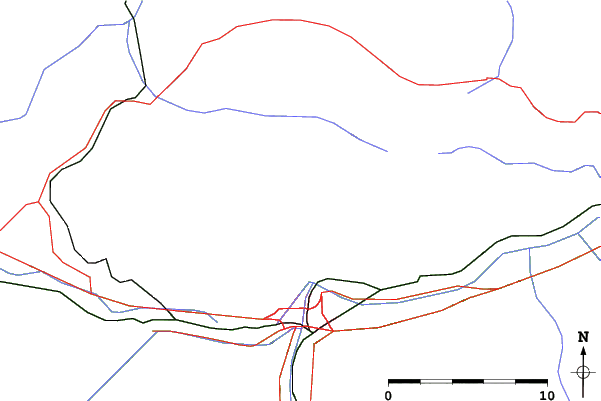 Roads and rivers close to Nordkette