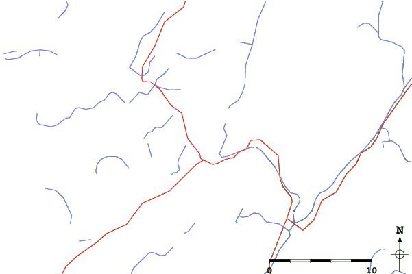 Roads and rivers close to Oak Mountain
