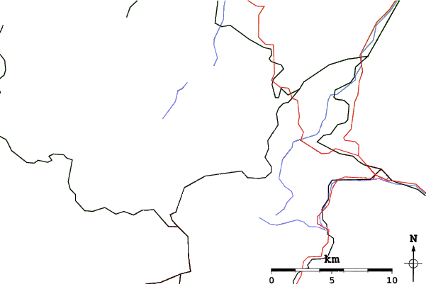 Roads and rivers close to Oberhof