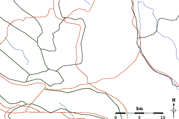 Roads and rivers close to Skilift Oberholz – Farner