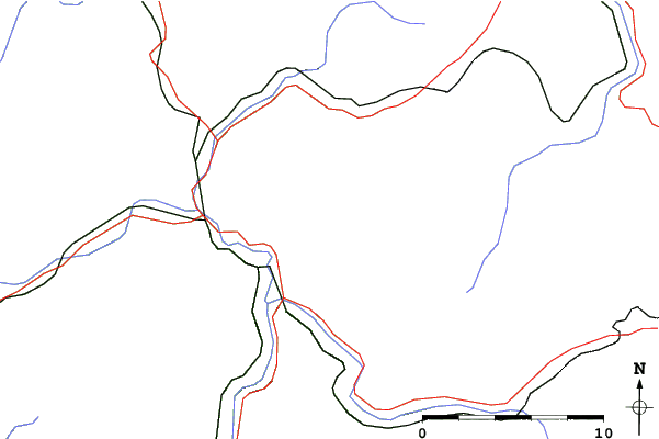 Roads and rivers close to Oščadnica