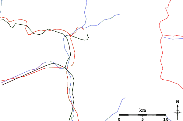 Roads and rivers close to Parang