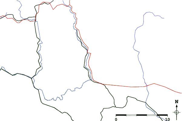 Roads and rivers close to Poniklá - Homole