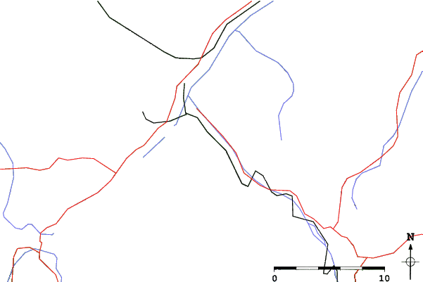Roads and rivers close to Pontresina