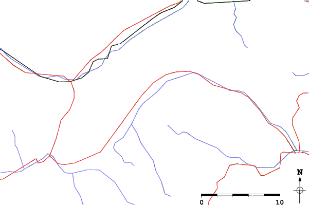 Roads and rivers close to Pragelato (Vialattea)
