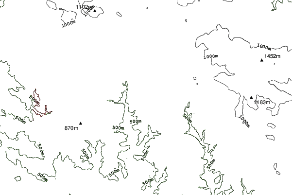 Příchovice - U Čápa neighbourhood contours