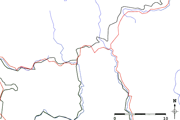 Roads and rivers close to Příchovice - U Čápa