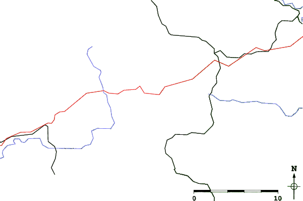 Roads and rivers close to Přimda