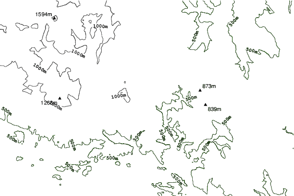 Prkenný Důl - Family Skipark neighbourhood contours