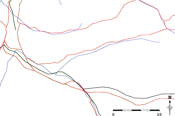 Roads and rivers close to Raggal/Marul