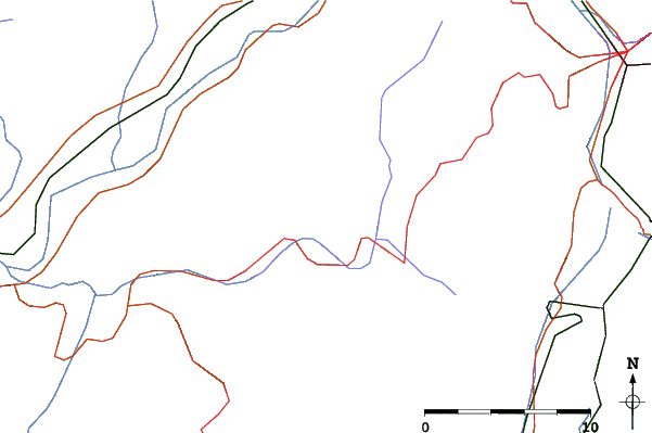 Roads and rivers close to Rencurel