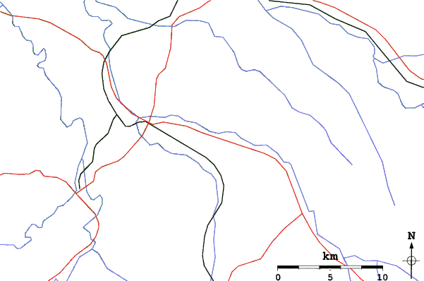 Roads and rivers close to Larra-Belagua Nordic Ski Cente