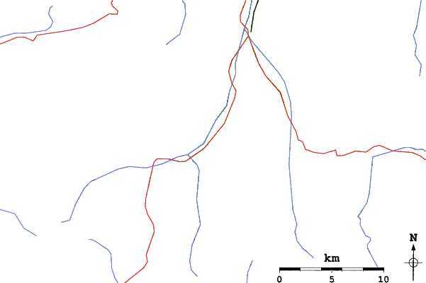 Roads and rivers close to Saint Lary Soulan