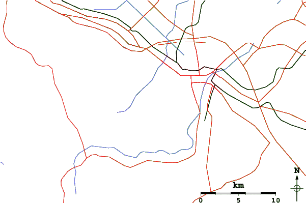 Roads and rivers close to Sapporo Bankei