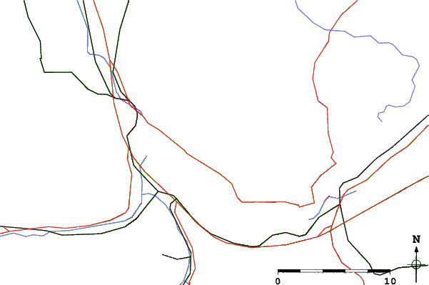 Roads and rivers close to Schwanden - Sigriswil