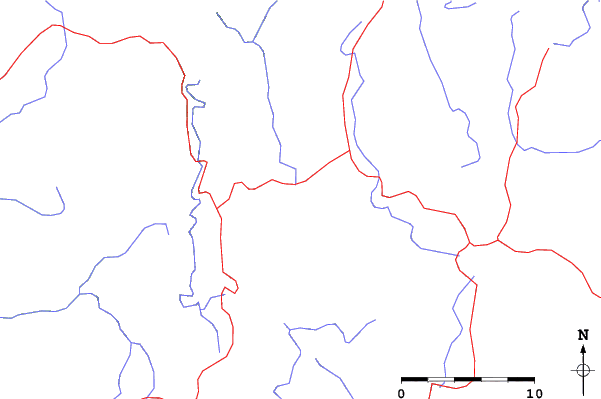 Roads and rivers close to Selwyn Snowfields