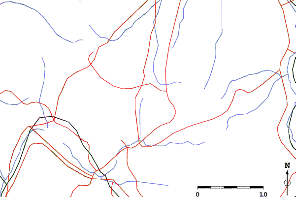 Roads and rivers close to Shirakabako Royal Hill