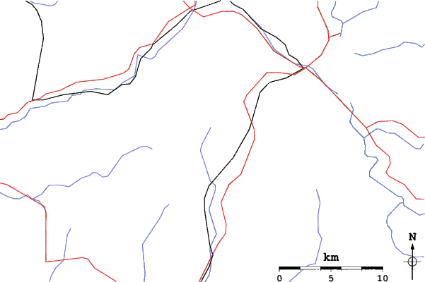 Roads and rivers close to Ski Plattekill