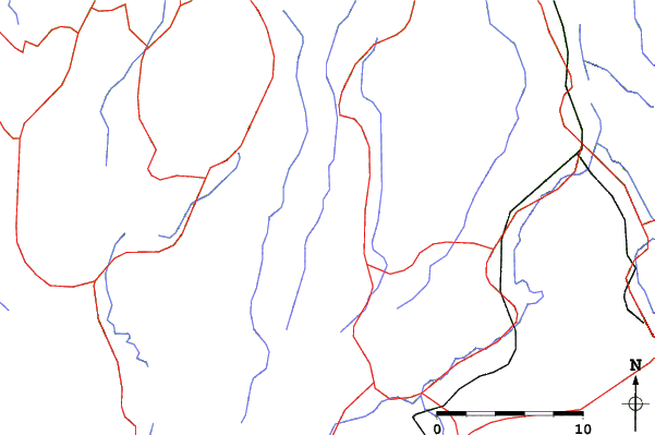 Roads and rivers close to Snow Valley Toga