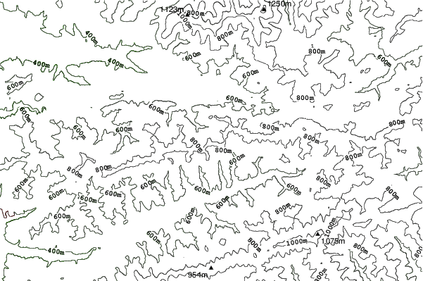 Soláň - Vrchol a Sedlo neighbourhood contours