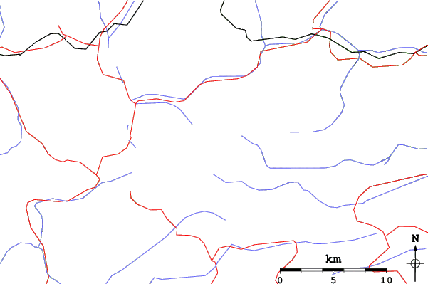 Roads and rivers close to Soleilhas - Vauplane