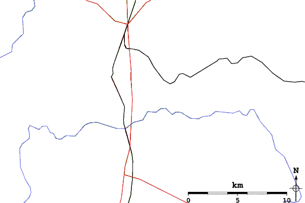 Roads and rivers close to Sorochany