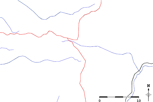 Roads and rivers close to Spout Springs