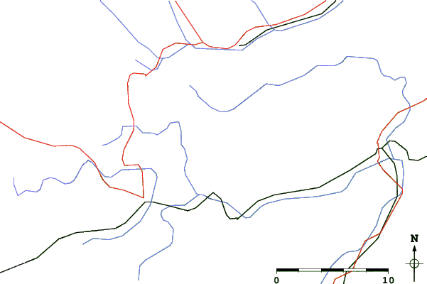 Roads and rivers close to St. Urban/Simonhöhe