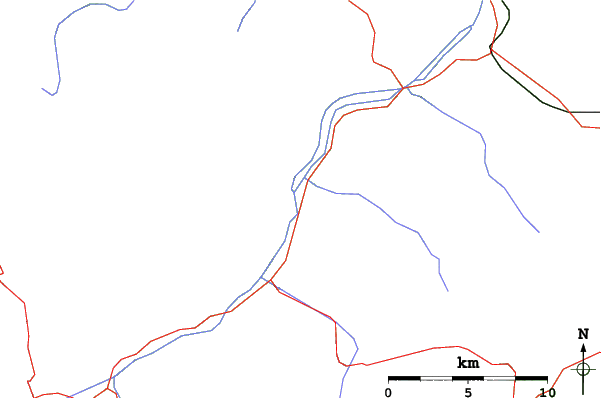Roads and rivers close to Stanzach