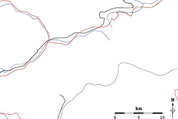 Roads and rivers close to Stuhleck