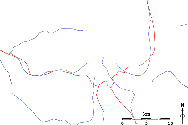 Roads and rivers close to Timberline