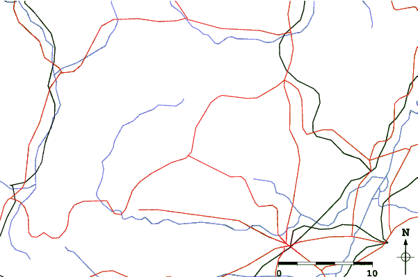 Roads and rivers close to Togakushi