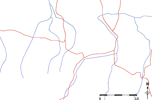 Roads and rivers close to Toguz-Bulak