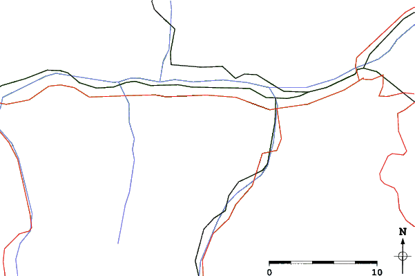 Roads and rivers close to Unterbäch