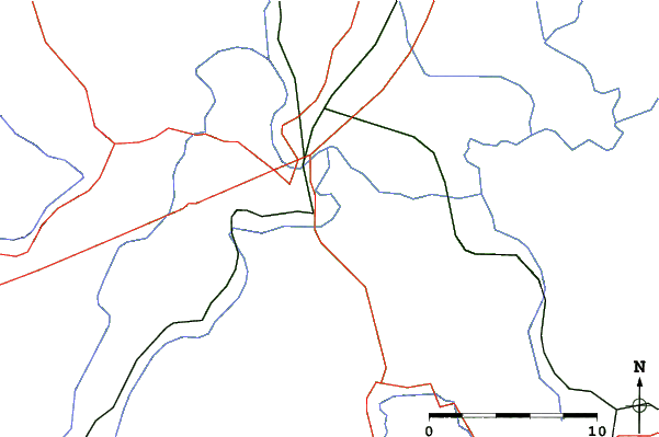 Roads and rivers close to Vučići