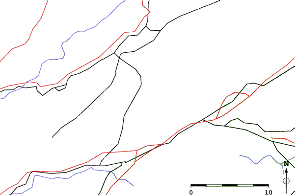 Roads and rivers close to Vue des Alpes - Tête de Ran
